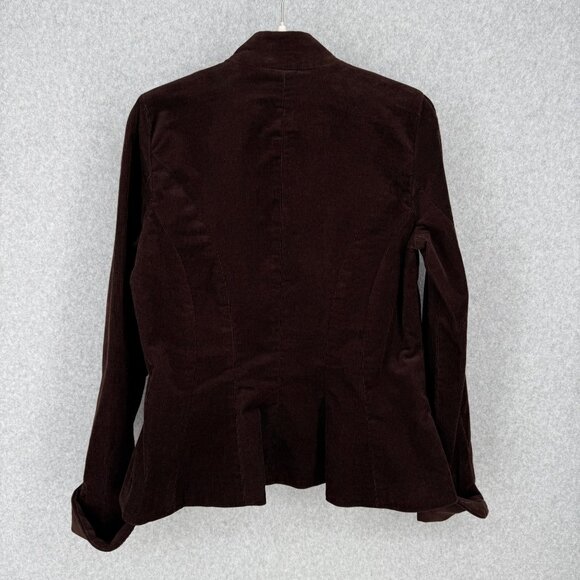 Ralph Lauren Womens Corduroy Button Up Jacket Size M Brown Equestrian Gold Crest - Picture 5 of 14